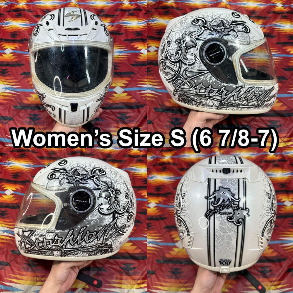 Scorpion EXO-400 ANN Spring Chamel Black Womens Small 6 7/8 - 7 Full Face Helmet